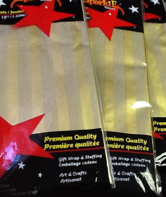 Tissue Paper Gold Stripes Premium 5ct