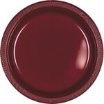Tableware Burgundy Plastic Plates 7in 20ct
