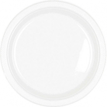 White Plates Plastic Large 20 ct