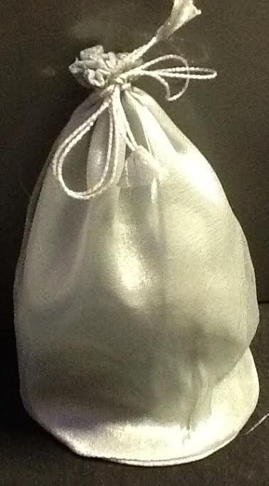 Favor Bags Silver Organza with round bottom large