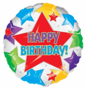 Balloon Birthday Stars 18in