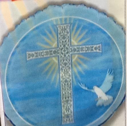 Balloon Cross with Dove Blue