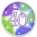 Birthday Shimmer 40 Plates 9in