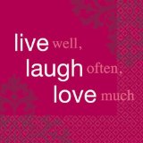 Tableware Beverage Napkins Live Love Laugh