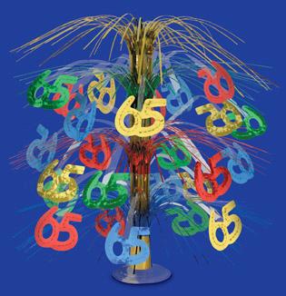 A Year 65 Birthday Centerpiece 18in