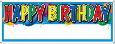 Birthday Banner Personlizeable 60x21in
