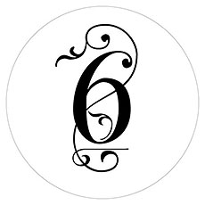 1-6 Table Number Cling Die Cut
