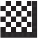 A Checkered Black white Luncheon Napkins