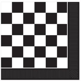 A Checkered Black white Luncheon Napkins