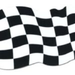A Race Car Flag Cutout 18in