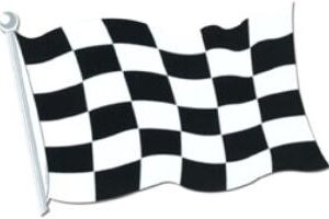 A Race Car Flag Cutout 18in