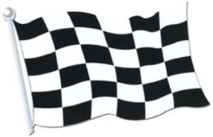 A Race Car Flag Cutout 18in