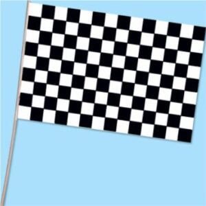 A Race Car Flag on stick