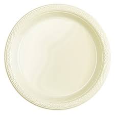 party acc plates plast vanilla 10.5in