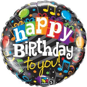 Musical Notes Birthday Balloon