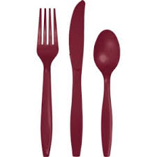 Tableware Burgundy Cutlery Forks,Spoon,Knifes,