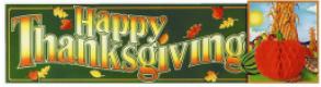 Banner Happy Thanksgiving with Tissue Pumpkin