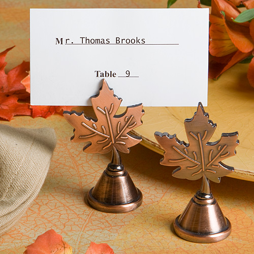 Fall  Leaf Copper Placecard /Photo Holder
