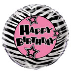 Balloon Happy Birthday Pink/Black