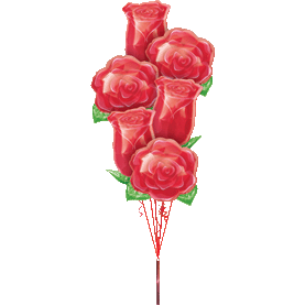 Balloon Valentine  6 Roses
