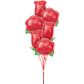 Balloon Valentine 6 Roses