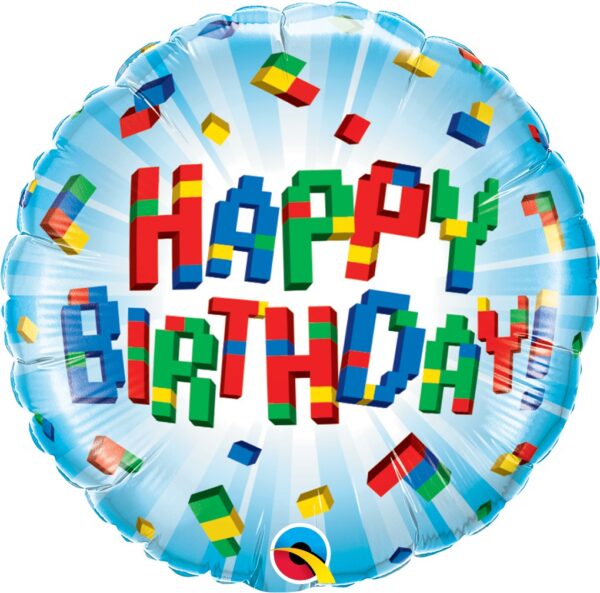 Building Block Party Balloon 18in