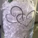 Glass Vase With Double Heart Cling