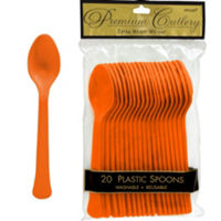 Tableware Orange Plastic Spoons 24ct
