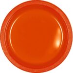 Tableware Orange Plastic Plates 7in 20ct