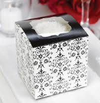 Favor Cupcake Boxes Damask 24ct