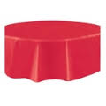 Red Table Cover Plastic Round