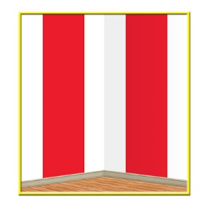 Back Drop Red & White 4x30feet