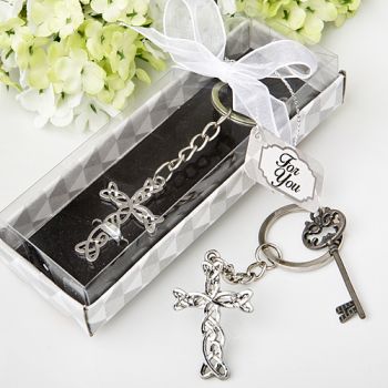 A Cross Keychain Favor