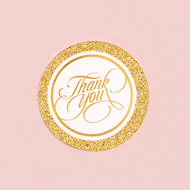 Favor Tags Gold Shimmer Thank you 20ct