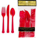 Tableware Red Cutlery 24ct