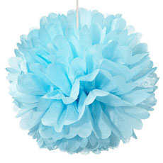 Oktoberfest Decor Puff Ball Teal Blue 16in