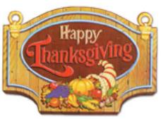 A Happy Thanksgiving sign