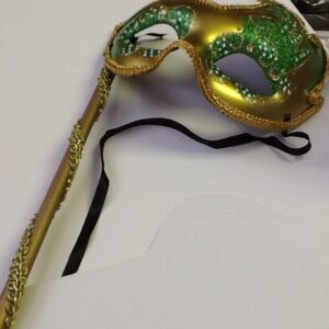 A Masquerade Mask Gold Green  Dowel
