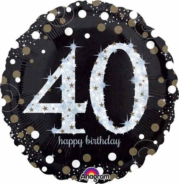 A Sparkling 40 Birthday Balloon