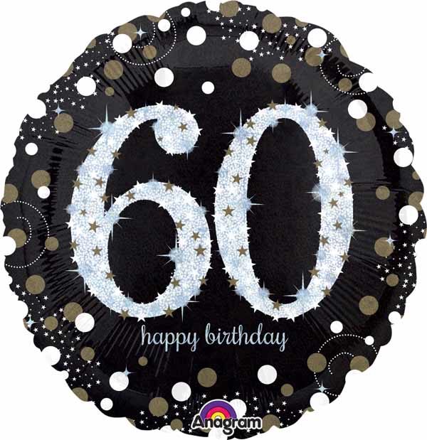 A Sparkling 60 Birthday Balloon