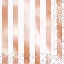 Tableware Rose Gold Napkins stripes