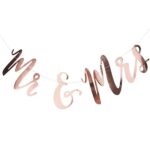 Banner Mr Mrs Rose Gold glittered banner
