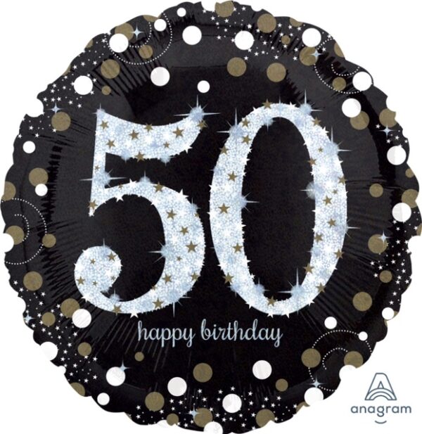 A Sparkling 50 Birthday Balloon