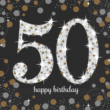 A Sparkling 50 Birthday Napkins