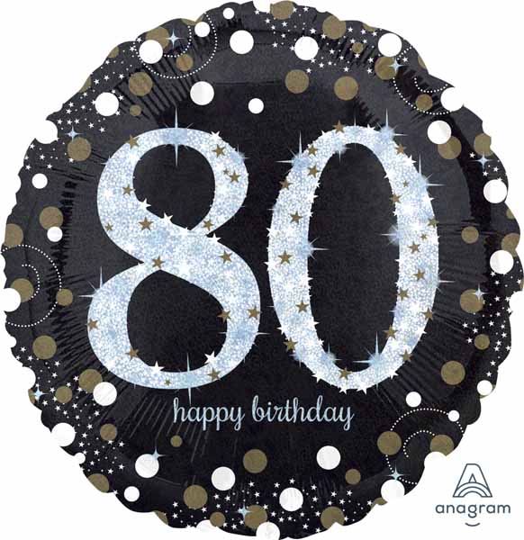 A Sparkling 80 Birthday Balloon