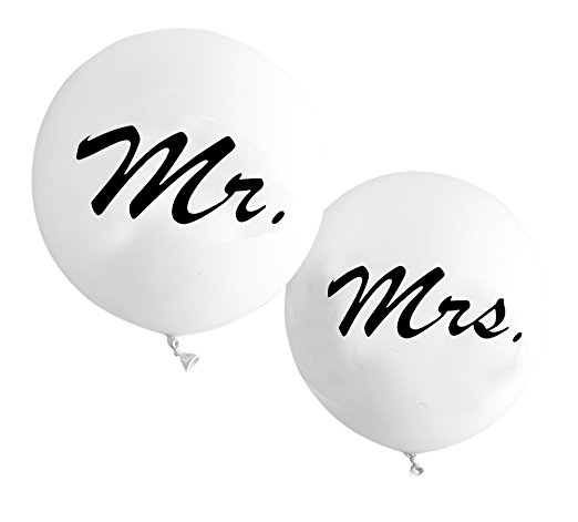 Balloon Mr Mrs White 36in