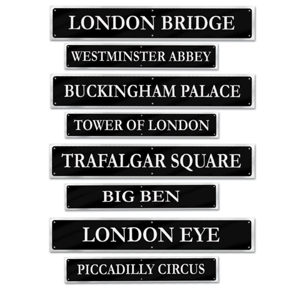 British Cutouts Street Signs 4ct