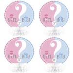 Baby Gender Reveal Decor Centerpieces 4 ct