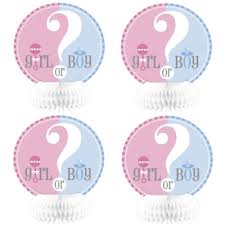 Baby Gender Reveal Decor Centerpieces 4 ct