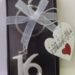 16 Keychain with Rhinstones